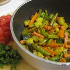 Carrots beans and zucchini mix
