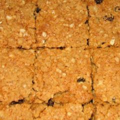 Chewy carob oatmeal squares