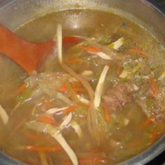 Vegetable and soy meat soup