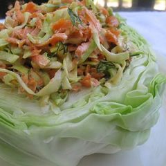 Whole Cabbage Stuffed with Carrot Coleslaw