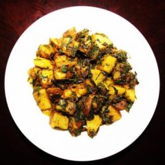 Cubed Potatoes with Fresh Fenugreek