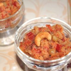 Nutty Farina Halva with Sliced Carrots