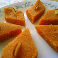 Semolina and Chickpea Flour Halva with Almonds and Saffron