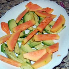 Papaya, Avocado and Jerusalem Artichoke Salad