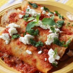 Cheesy Bean Enchiladas