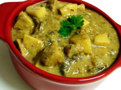 Curried Potatoes with Eggplant