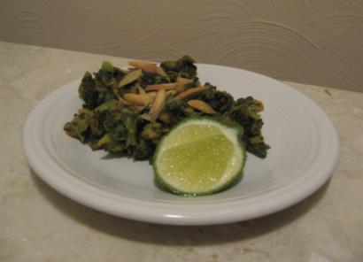 Greens and plantain with Toasted Almonds