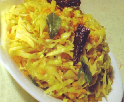 Cabbage chana dal