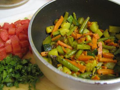 Carrots beans and zucchini mix