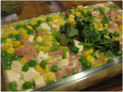 Sweet corn peas and tofu