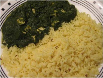 Tofu in Spinach Gravy