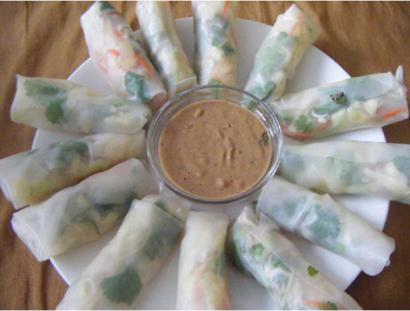 Spring Rolls with Peanut Sauce