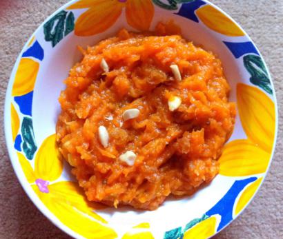 Buttery Sweet Potato Puree with tomato Bits