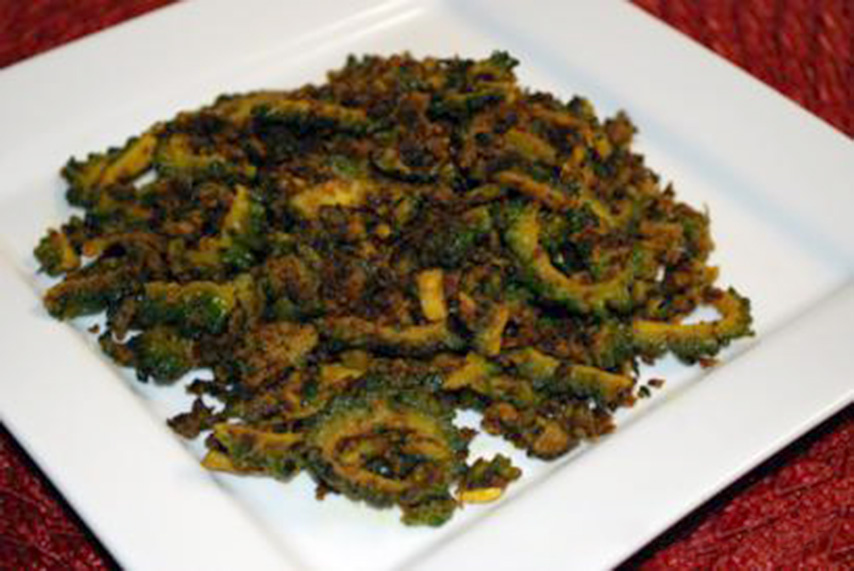 Fried Bitter Melon with Ground Almonds