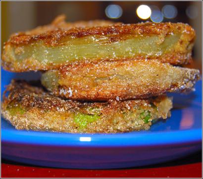 Green Tomato Pakora with Cornmeal