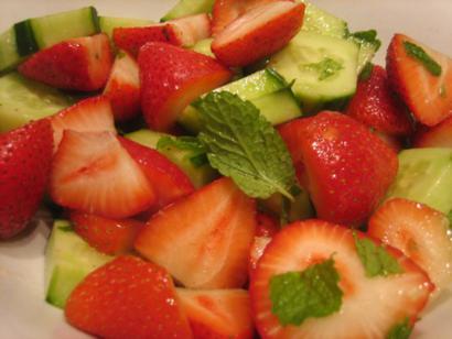 Minted Cucumbers and Strawberries