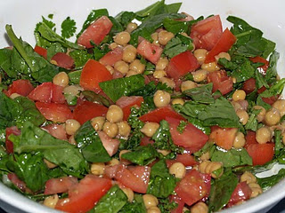 Spiced Chickpea salad with Spinach
