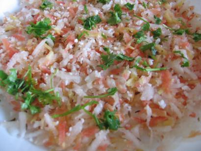 Shredded Radish, Coconut and Carrot Salad