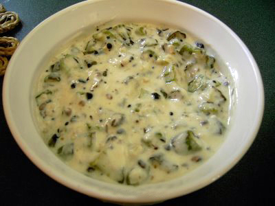 Sliced Okra in Seasoned Yogurt