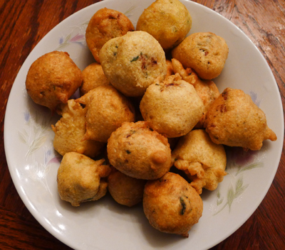 Batter-coated Mashed Potato balls