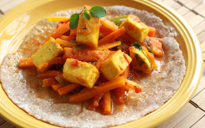 Carrot Jalapeno and Paneer Soft Tacos