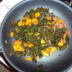 Seasoned Spinach with Julienne Potatoes