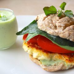 Paneer Lettuce and Tomato Sandwich with Sweet Basil Mayonnaise